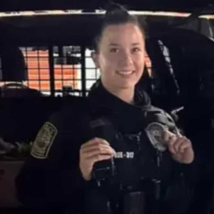 Courtney Dupree in her Reading Police Officer uniform, ready for a day of work.&nbsp;
  
