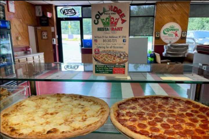 Yum, pizza at Colandrea's Pizza King&nbsp;