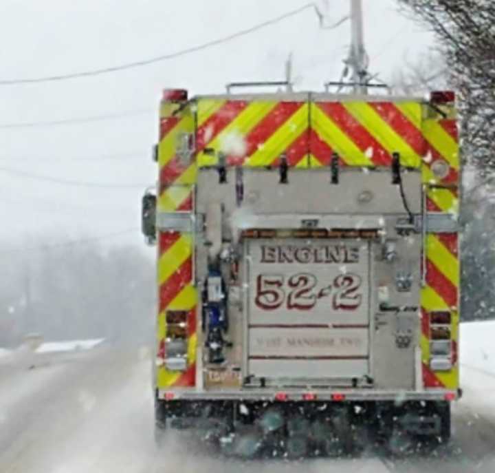 Pleasant Hill Volunteer Fire Company Engine 52-2 which was called to the house fire on Blue Rock Road in West Manheim Township.&nbsp;