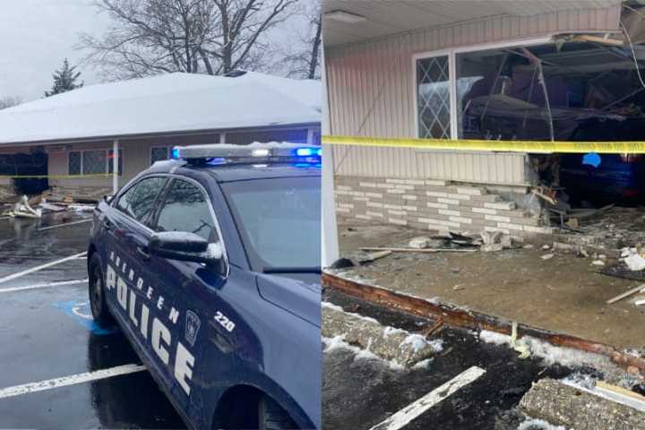 Driver Killed When Car Smashes Through Front Of Harford County Building