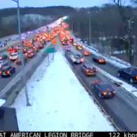 <p>Traffic was backed up on I-495 in Montgomery County&nbsp;</p>