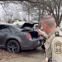 <p>The suspect's Chrysler 300.&nbsp;</p>