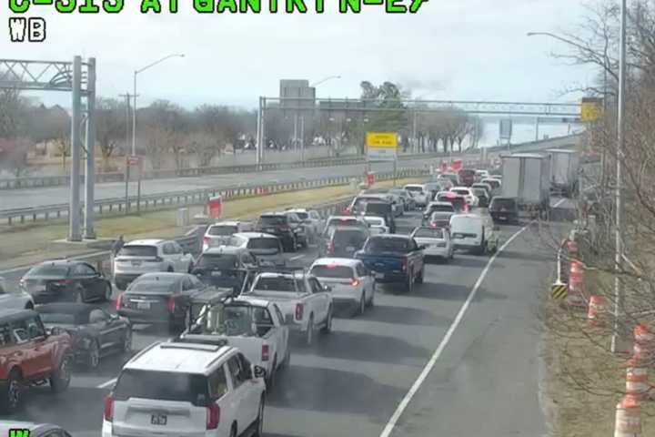 Traffic At Stand Still Hours After Massive Multi-Vehicle Crash On Bay Bridge In Maryland