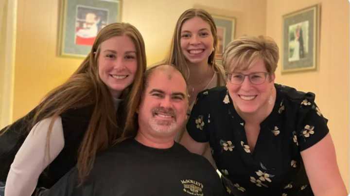 Peter Serrone with his wife, Nancy, and daughters Maeghan and Emile.