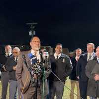 <p>Assistant Chief Hale and Deputy Chief Administrative Officer for Public Safety and Homeland Security Stanton provide preliminary details in Langley Park where a small child was killed.</p>