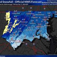 <p>The expected snowfall, according to the National Weather Service.</p>