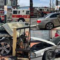 <p>The car crashed into the DC building on Friday.</p>