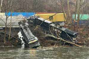 Triple Train Derailment Sends Locomotives Into Pennsylvania River (PHOTOS)