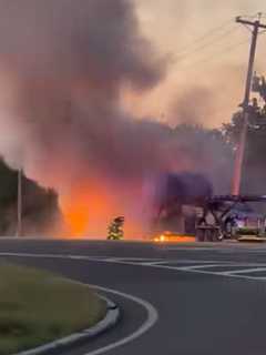 Truck Bursts Into Flames Near Route 287 In Finderne