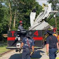 <p>The plane is being hauled away.&nbsp;</p>