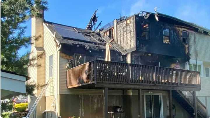 A home was heavily damaged in Morris County.