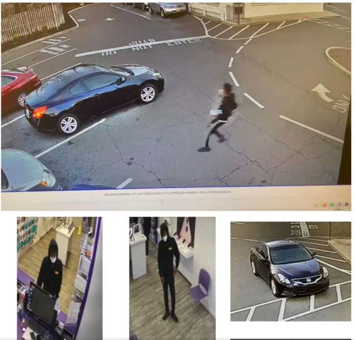 Police are searching for a man who was caught on surveillance video stealing three iPhones from a Metro PCS store in Newark.