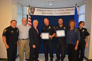 Norwalk Officers Honored For Saving Boater From The Sound