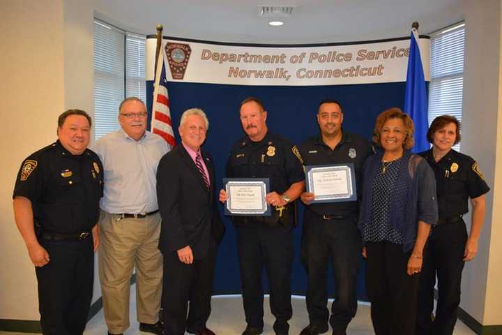 Norwalk Officers Honored For Saving Boater From The Sound