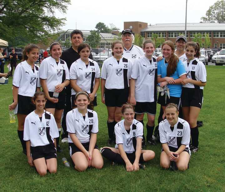 George Souls (back-center) with his soccer team, the Shrub Oak Shamrocks