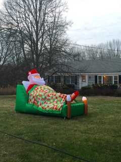 Santa Catches A Few Winks In South Salem Before The Big Day