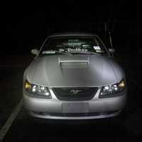 <p>The Ford Mustang he was driving.</p>