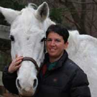 <p>Dana Spett, founder and executive director of Pony Power, with one of the horses at Three Sisters Farm in Mahwah, N.J.</p>