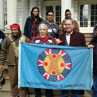 <p>Members of the Ramapough Lunaape Nation joined others in rallying on the steps of city hall in Manhattan.</p>