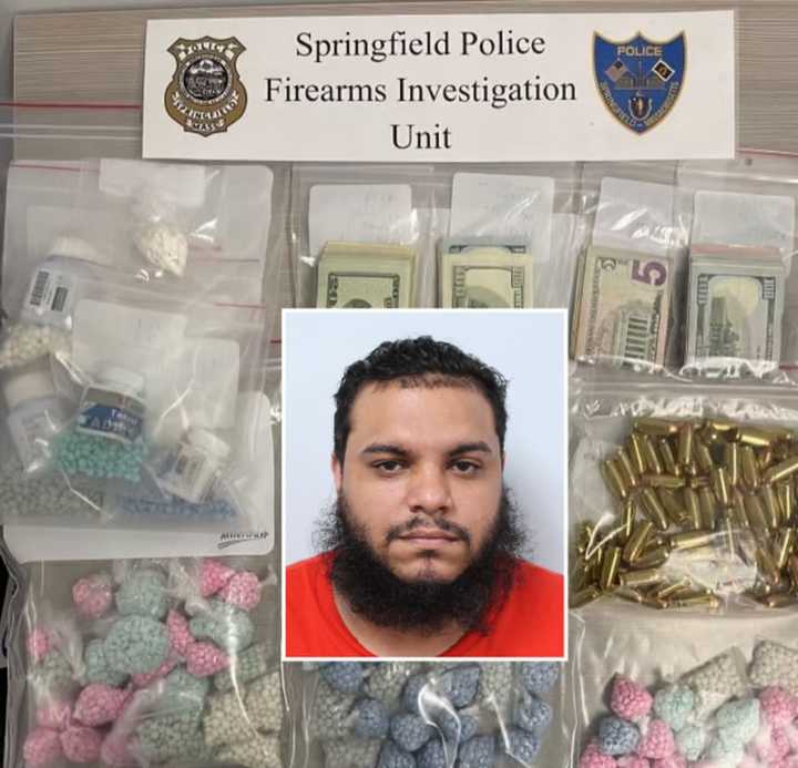 Carlos Tejada was arrested on Wednesday, June 14, with more than 800 grams of fentanyl, thousands of dollars in cash, and 100 rounds of ammo, Springfield police said.