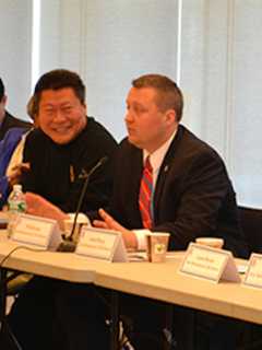 Monroe's Sredzinski Talks Business at Bridgeport Meeting