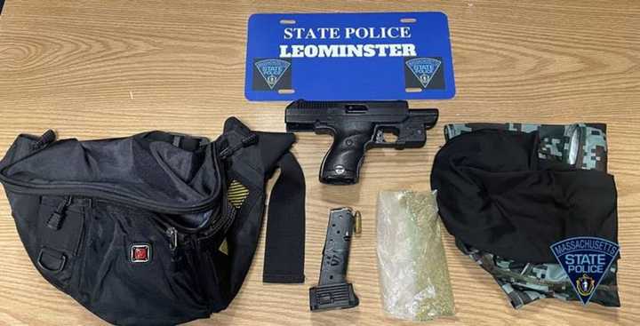 Police found several things inside a car during a Leominster traffic stop this week that linked the driver to a convenience store armed robbery in Fitchburg, authorities said.