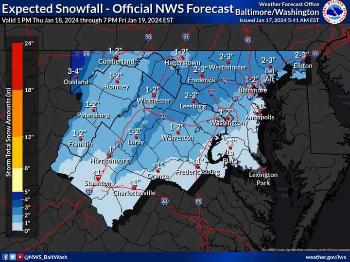 More Snow: New Projections Released For Storm Headed To MD, VA ...