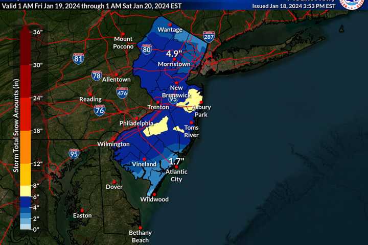 Latest Forecast Says Jersey Shore Towns Could Be Walloped With Most Snow In NJ (DETAILS)