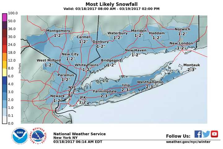 Snowfall Totals Uncertain For Storm Headed To Armonk