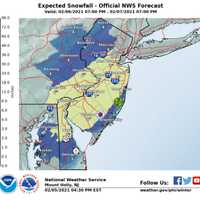 <p>Sunday snowfall predictions.</p>