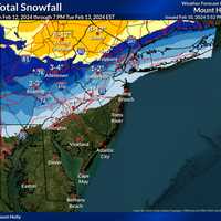 <p>Feb. 11 and 12 snowfall projections.</p>