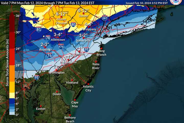 Foot Of Snow Could Fall In Parts Of NJ, PA In Pre-Valentine's Day Storm