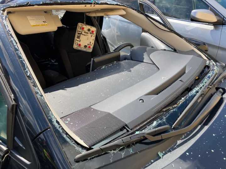 Sturbridge police believe a woman was huffing compressed air in her car and tried to light a cigarette on Saturday, July 22, which caused an explosion. The car&#x27;s windows were blown out in the blast, but the woman escaped serious injury.