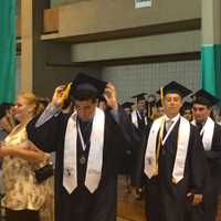 <p>Suffern High School students during the commencement ceremony for the Class of 2016.</p>