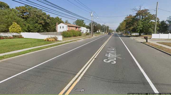 The area near where the crash happened on Suffolk Avenue in Brentwood