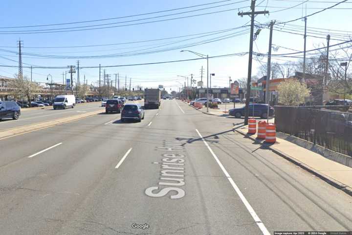 Sunrise Highway near Harrison Avenue.