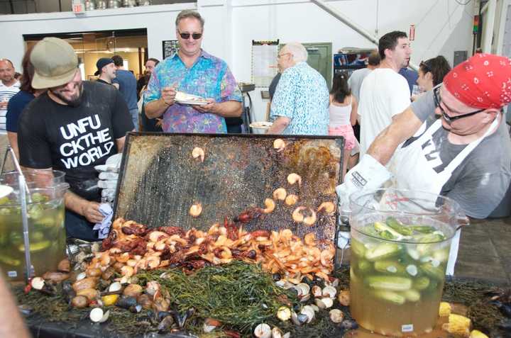 Enjoying the festivities at the Mother Shucker event in Elmsford.