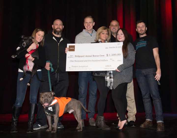 Uber Connecticut awards $1,500 to the Bridgeport Animal Rescue Crew (BARC) as part of a new community outreach effort called Project Jumpstart.