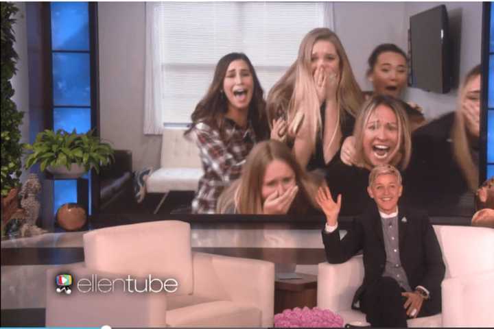 Ellen Surprises Marist Sorority Superfans
