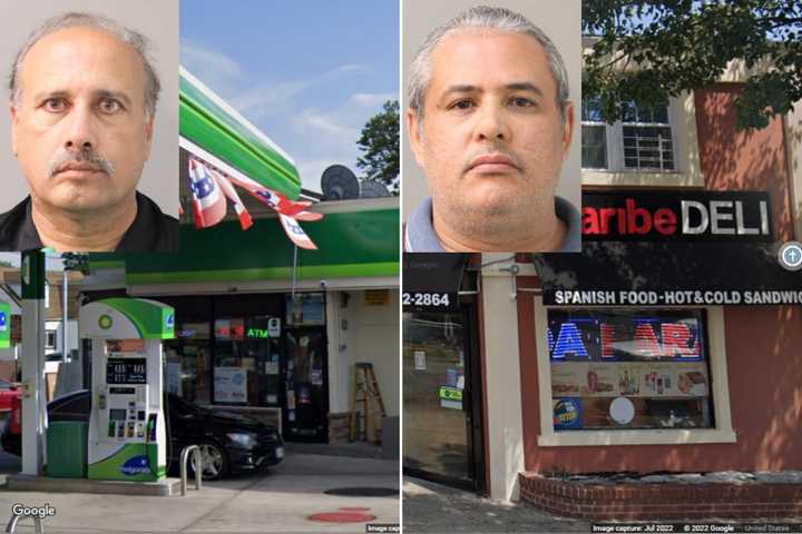 Malik Anwar (left) and Juan Hernandez-Tavares are facing charges for allegedly selling alcohol to minors at two stores in Elmont.