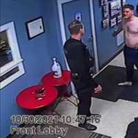 <p>Surveillance video captured moments before Jason Jones caught fire after being hit with a TASER device inside the Catskill Police Department in October 2021.</p>