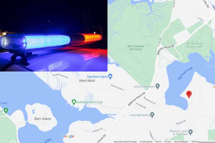 Anthony Wilson, age 56, is accused of burglarizing a Southampton home, located on Big Fresh Pond Lane (indicated by the red pin), early on Sunday, Feb. 5.