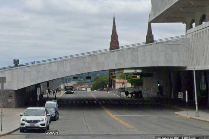 A man died after falling from a pedestrian bridge over Madison Avenue at the Empire State Plaza on Sunday morning, March 5.