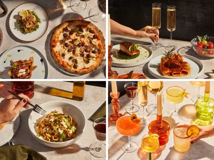 Several of the dishes and cocktails offered by Gran Gusto, which is currently open in Cambridge, Massachusetts, and is soon expanding to two locations in Connecticut.