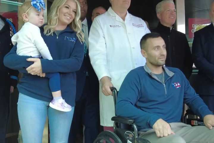 Watch: Long Island Officer Gets Hero's Send-Off From Hospital Week After Being Shot On Duty