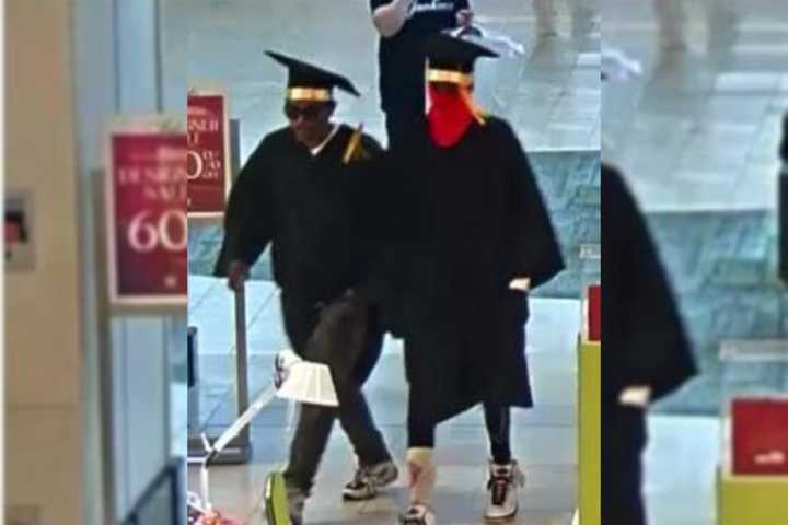 Police are working to identify these two suspects, who are accused of stealing over $37,000 worth of bangs from a Huntington Station Louis Vuitton store on June 24.