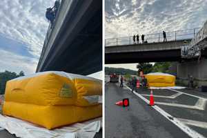 Inflatable Jump Bag Used To Save Woman From Bridge Over I-287 In White Plains