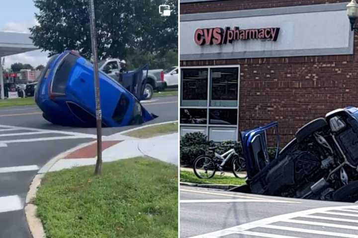 Sinkhole Swallows SUV On Capital Region Roadway (Developing)