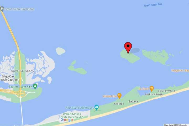 A man was killed and another was injured when a boat crashed into a home on West Fire Island (indicated by the red pin) in the Great South Bay on Thursday morning, Aug. 10.