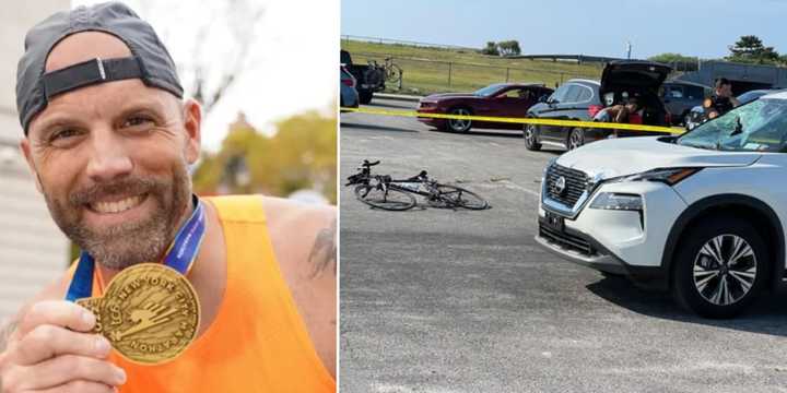 Sal Gomez, age 43, was seriously injured when he was struck by a car that drove into the race route during the Smith Point Triathlon in Shirley on Sunday, Aug. 6.